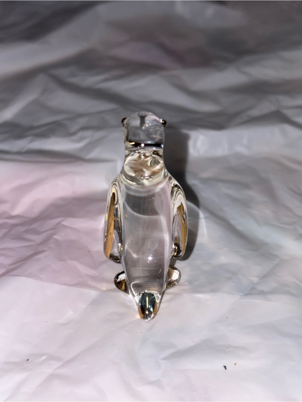 hand-blown clear glass penguin figurine 2” - Picture 6 of 6